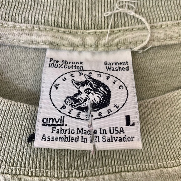 Vintage Anvil Green Holiday Bird Poinsettia Cotton Tee Shirt Size Large - Picture 7 of 8